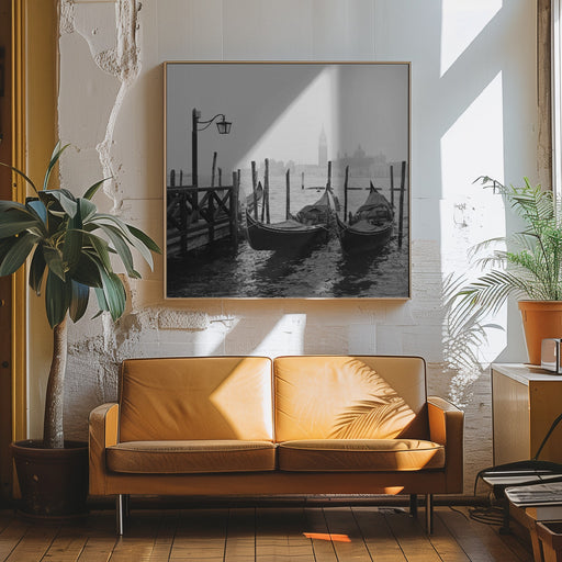 Morning in Venice by YuppiDu Square Canvas Print Art for Modern Home Decor. Decorate your office or living room with canvas artwork