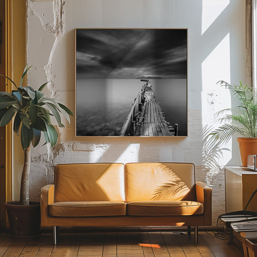 Long Pier by George Digalakis Square Canvas Print Art for Modern Home Decor. Decorate your office or living room with canvas artwork