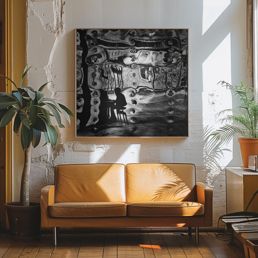 Piano player by Wilma Wijers Smeets Square Canvas Print Art for Modern Home Decor. Decorate your office or living room with canvas artwork