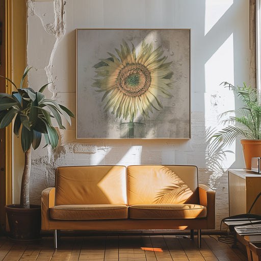 sunflower by Kerstin Kaufmann Square Canvas Print Art for Modern Home Decor. Decorate your office or living room with canvas artwork