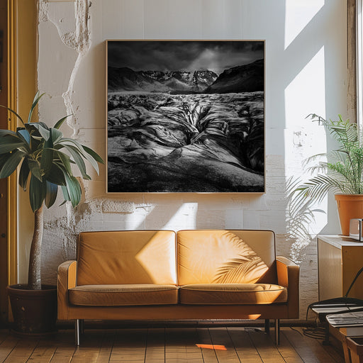 The Black Glacier by George Digalakis Square Canvas Print Art for Modern Home Decor. Decorate your office or living room with canvas artwork