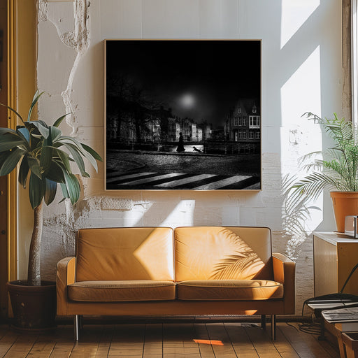 Moonlight stroll by Piet Flour Square Canvas Print Art for Modern Home Decor. Decorate your office or living room with canvas artwork