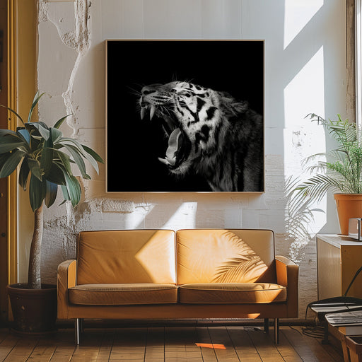 Primal Yawn #4 Square Canvas Art  Christian Meermann 