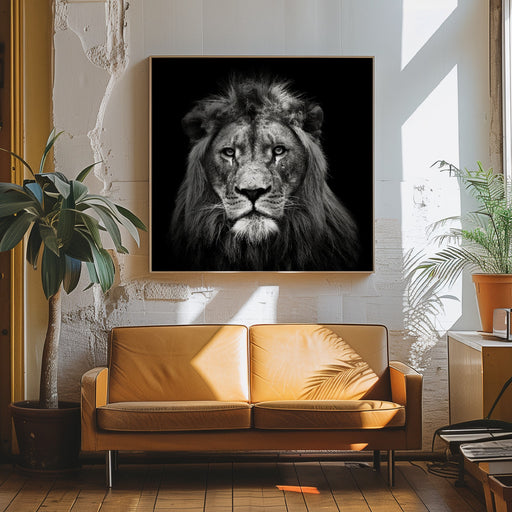 Young Male Lion Square Canvas Art  Christian Meermann 