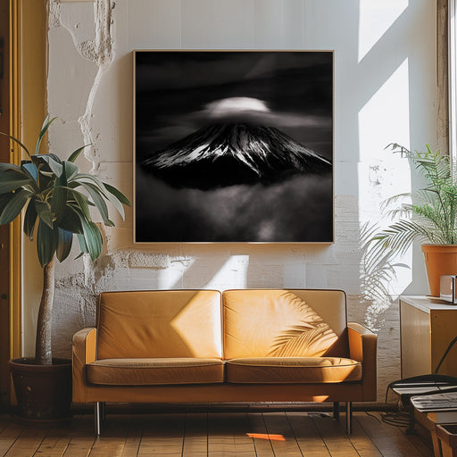 The last Fujiyama in Heisei by Masayuki Nozaki Square Canvas Print Art for Modern Home Decor. Decorate your office or living room with canvas artwork