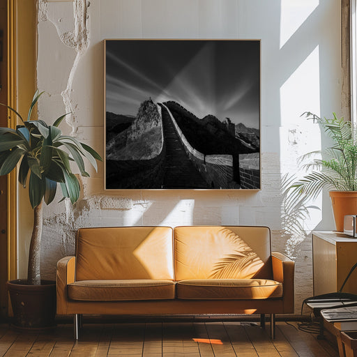 Photographing the Great Wall by Hua Zhu Square Canvas Print Art for Modern Home Decor. Decorate your office or living room with canvas artwork