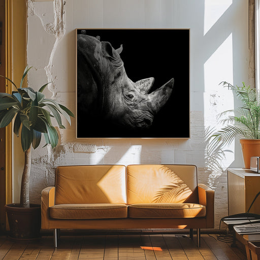 Rhino by Christian Meermann Square Canvas Print Art for Modern Home Decor. Decorate your office or living room with canvas artwork