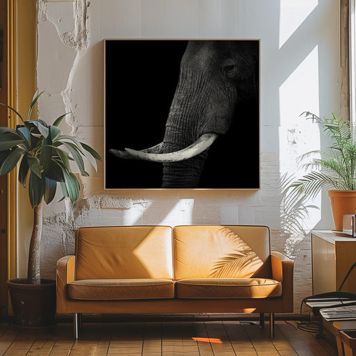 Elephant profile Square Canvas Art  Hannes Bertsch 