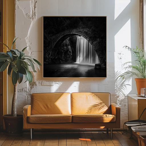 Paleokaria Waterfall by George Digalakis Square Canvas Print Art for Modern Home Decor. Decorate your office or living room with canvas artwork