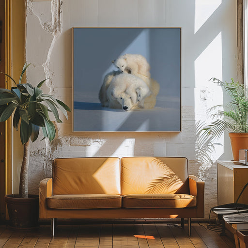 Patient mom by Hao Jiang Square Canvas Print Art for Modern Home Decor. Decorate your office or living room with canvas artwork