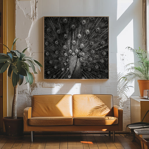 Peacock #6 Square Canvas Art  Christian Meermann 