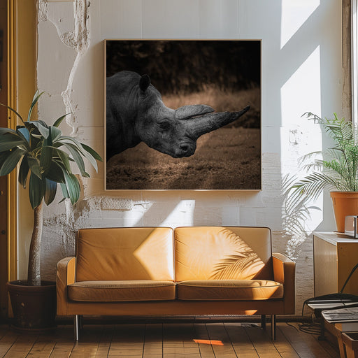 Rhinoceros by Georgios Tsikiridis Square Canvas Print Art for Modern Home Decor. Decorate your office or living room with canvas artwork