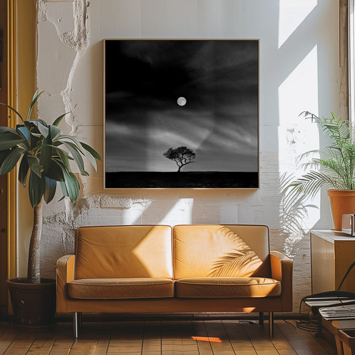 Stories under the Moon (No.5) by Hsiao-Yang Fei Square Canvas Print Art for Modern Home Decor. Decorate your office or living room with canvas artwork