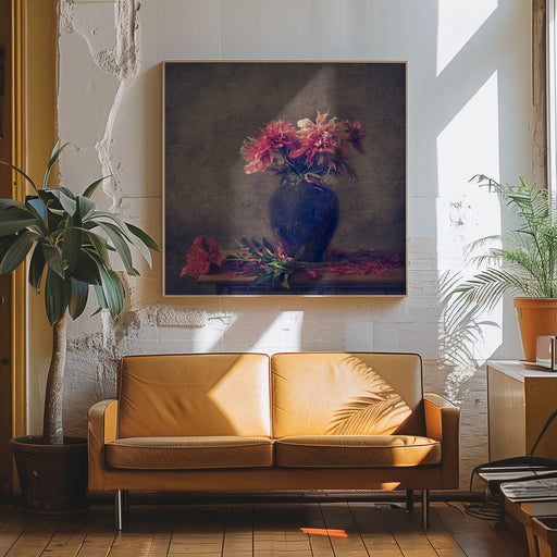 Still life Peony by Monique van Velzen Square Canvas Print Art for Modern Home Decor. Decorate your office or living room with canvas artwork