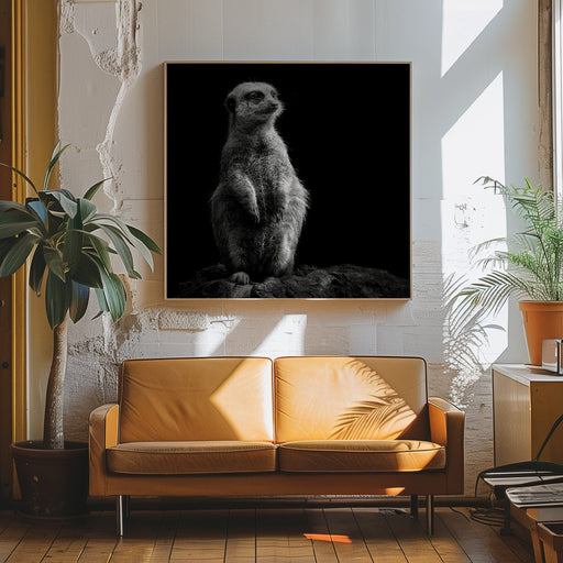 Meerkat by Christian Meermann Square Canvas Print Art for Modern Home Decor. Decorate your office or living room with canvas artwork