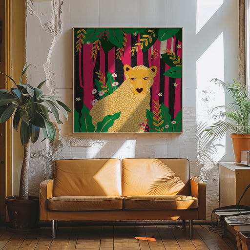 Leopard-Animal Trilogy Square Canvas Art  Shriya Bhattacharya 