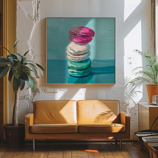 Macarons Square Canvas Art  Key and Sea Creative 