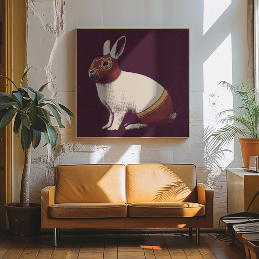 Lapin Catcheur Square Canvas Art  Florent Bodart 