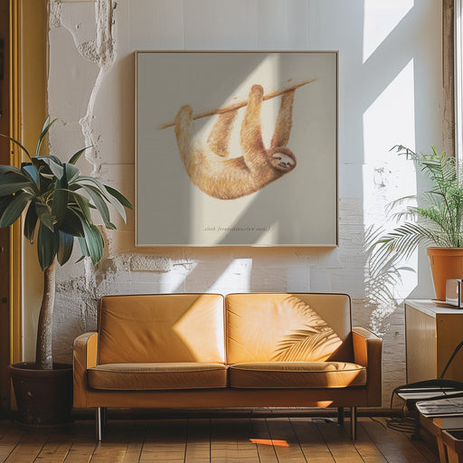 Css Animals   Sloth Square Canvas Art  Florent Bodart 