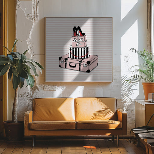 Stylish Travels by Martina Square Canvas Print Art for Modern Home Decor. Decorate your office or living room with canvas artwork