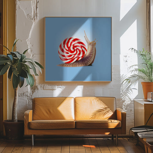 Snail Candy Square Canvas Art  Artem Pozdniakov 