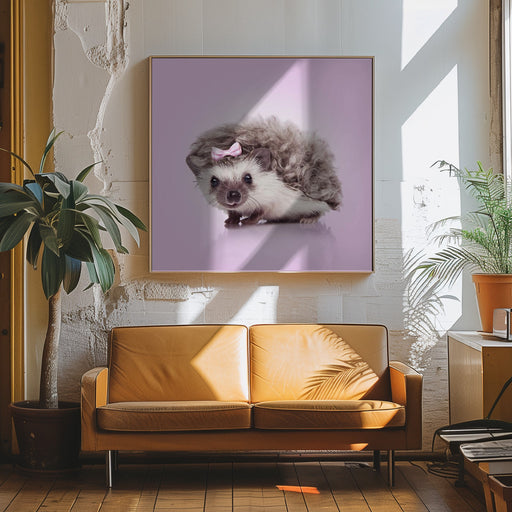 Curvy Hedgehog Square Canvas Art  Artem Pozdniakov 