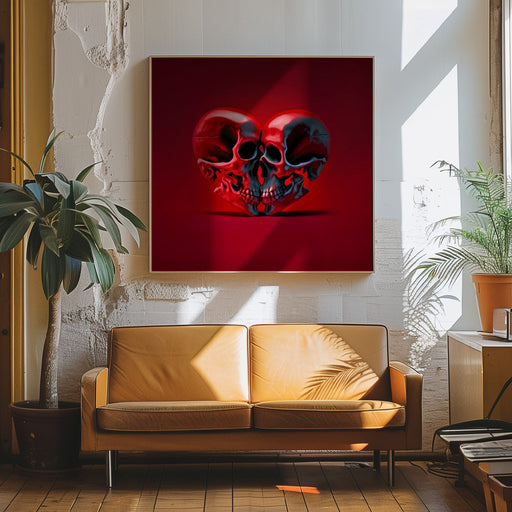 Death Love by Artem Pozdniakov Square Canvas Print Art for Modern Home Decor. Decorate your office or living room with canvas artwork