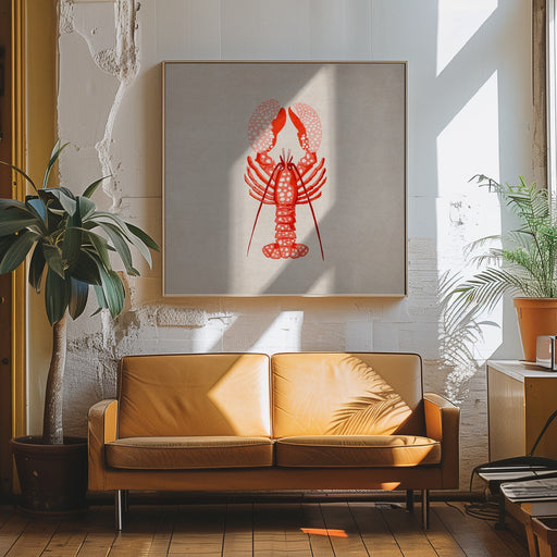 Istakoz by Emel Tunaboylu Square Canvas Print Art for Modern Home Decor. Decorate your office or living room with canvas artwork