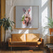 Baby Rabbit Square Canvas Art  Emel Tunaboylu 