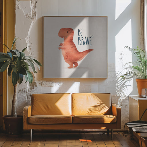 Dino Trex by Emel Tunaboylu Square Canvas Print Art for Modern Home Decor. Decorate your office or living room with canvas artwork