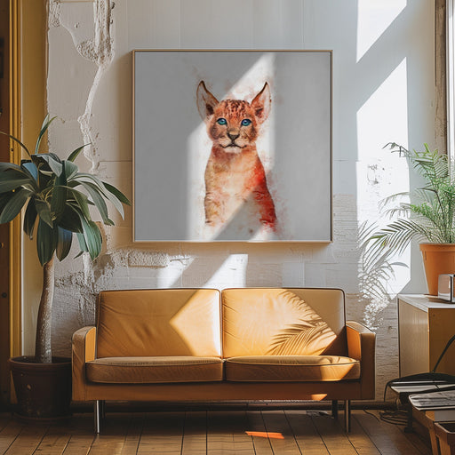 Baby Lion by Emel Tunaboylu Square Canvas Print Art for Modern Home Decor. Decorate your office or living room with canvas artwork
