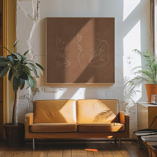 Horizontal Uc Cibil Orange 2 by Emel Tunaboylu Square Canvas Print Art for Modern Home Decor. Decorate your office or living room with canvas artwork