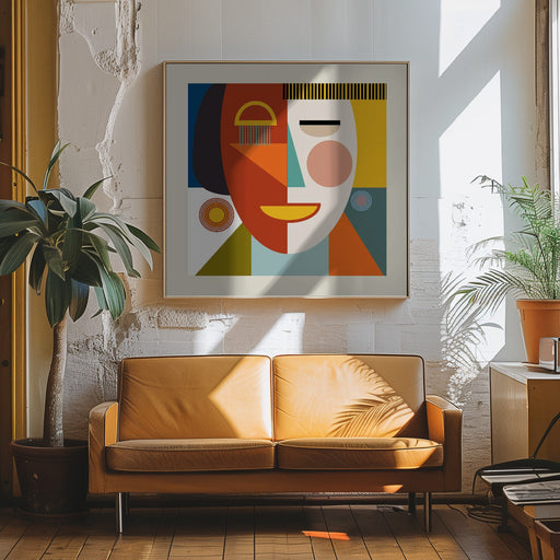 Faces Stripes Minimal Kopie by Ana Rut Bre Square Canvas Print Art for Modern Home Decor. Decorate your office or living room with canvas artwork