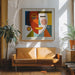 Faces Stripes Minimal Kopie by Ana Rut Bre Square Canvas Print Art for Modern Home Decor. Decorate your office or living room with canvas artwork
