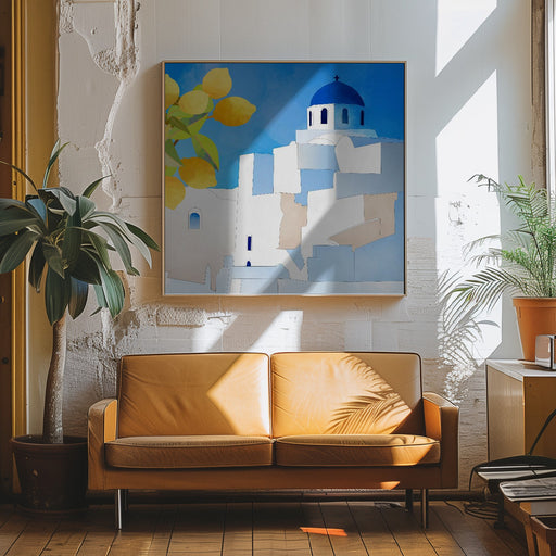 Santorini Neu by Ana Rut Bre Square Canvas Print Art for Modern Home Decor. Decorate your office or living room with canvas artwork
