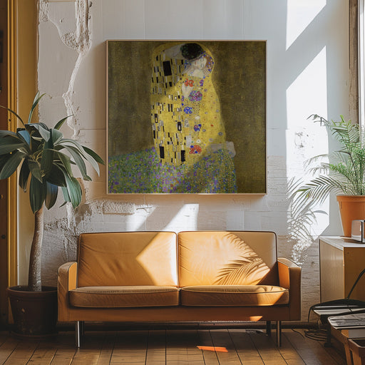 The Kiss (1907–1908) by Gustav Klimt Square Canvas Print Art for Modern Home Decor. Decorate your office or living room with canvas artwork