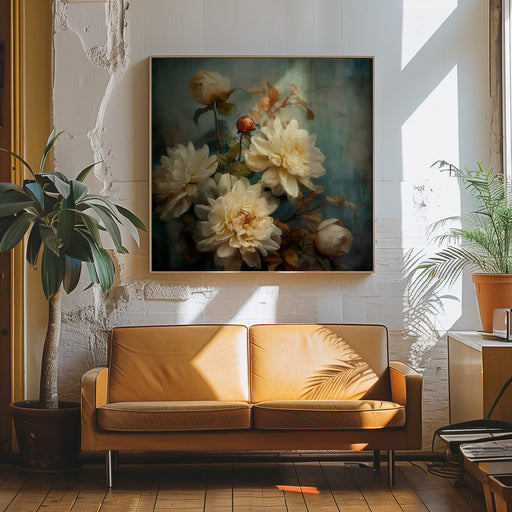 Fa Vintage Floral 53 by Bilge Paksoylu Square Canvas Print Art for Modern Home Decor. Decorate your office or living room with canvas artwork