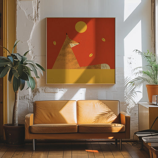 Fox by Vision Grasp Art Square Canvas Print Art for Modern Home Decor. Decorate your office or living room with canvas artwork