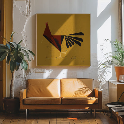 Rooster by Vision Grasp Art Square Canvas Print Art for Modern Home Decor. Decorate your office or living room with canvas artwork
