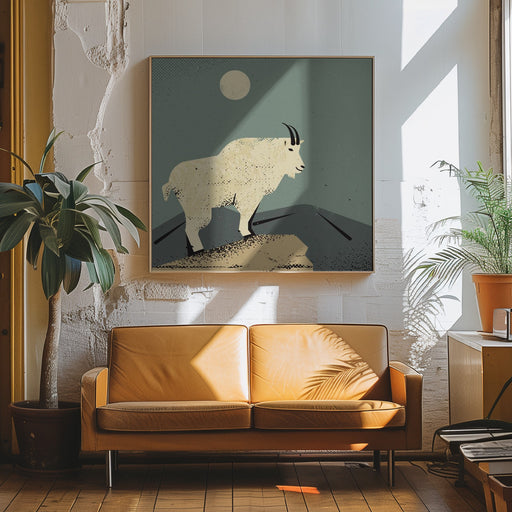 Mountain Goat by Vision Grasp Art Square Canvas Print Art for Modern Home Decor. Decorate your office or living room with canvas artwork