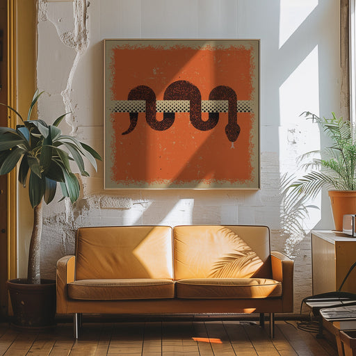 Snake 2 by Vision Grasp Art Square Canvas Print Art for Modern Home Decor. Decorate your office or living room with canvas artwork