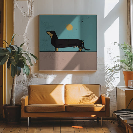 Dachshund by Vision Grasp Art Square Canvas Print Art for Modern Home Decor. Decorate your office or living room with canvas artwork