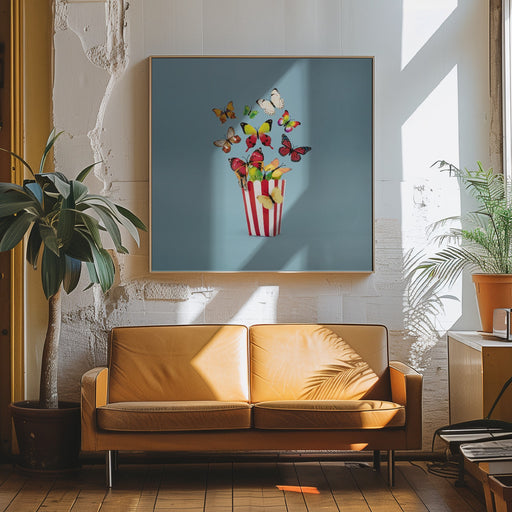 Popflies Wide by Julia Ramiro Square Canvas Print Art for Modern Home Decor. Decorate your office or living room with canvas artwork