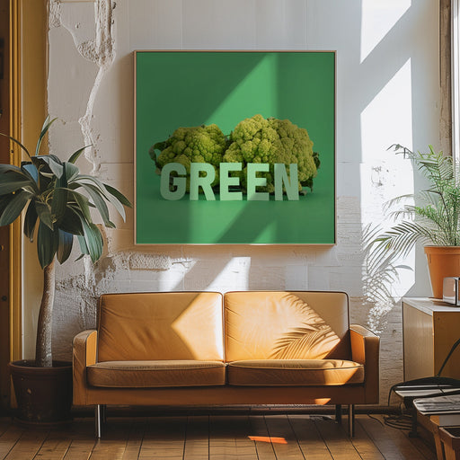 Green.1 by Julia Ramiro Square Canvas Print Art for Modern Home Decor. Decorate your office or living room with canvas artwork