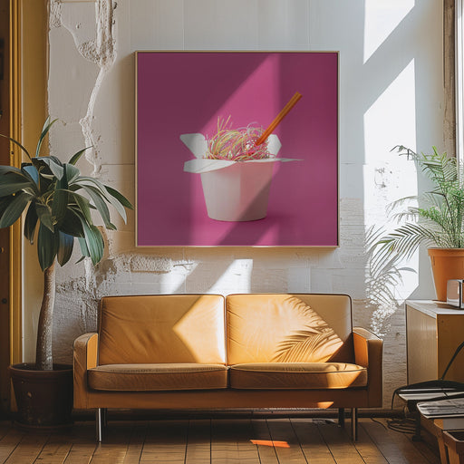 Scobidou Noodles by Julia Ramiro Square Canvas Print Art for Modern Home Decor. Decorate your office or living room with canvas artwork