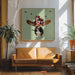 Spring Flower Bonnet On Doggy by Sue Skellern Square Canvas Print Art for Modern Home Decor. Decorate your office or living room with canvas artwork