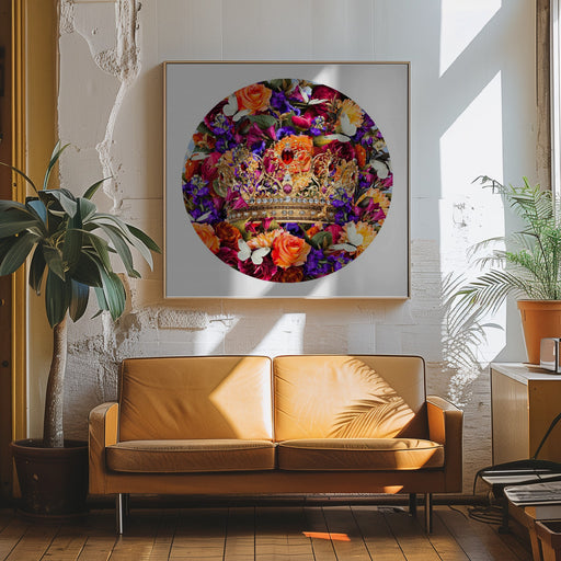 Destiny Blooms & Crown by Sue Skellern Square Canvas Print Art for Modern Home Decor. Decorate your office or living room with canvas artwork