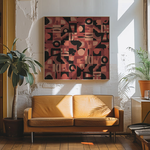 Mid Century Grid Pattern Nine by Little Dean Square Canvas Print Art for Modern Home Decor. Decorate your office or living room with canvas artwork