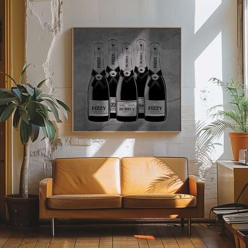Champagne by Martina Square Canvas Print Art for Modern Home Decor. Decorate your office or living room with canvas artwork