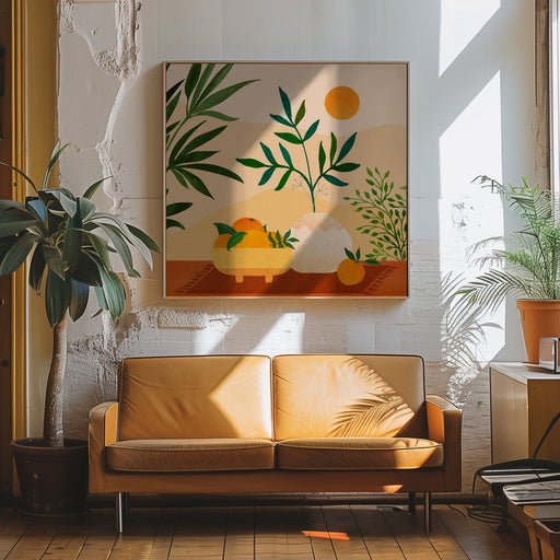 Boho Summer by Kristian Gallagher Square Canvas Print Art for Modern Home Decor. Decorate your office or living room with canvas artwork